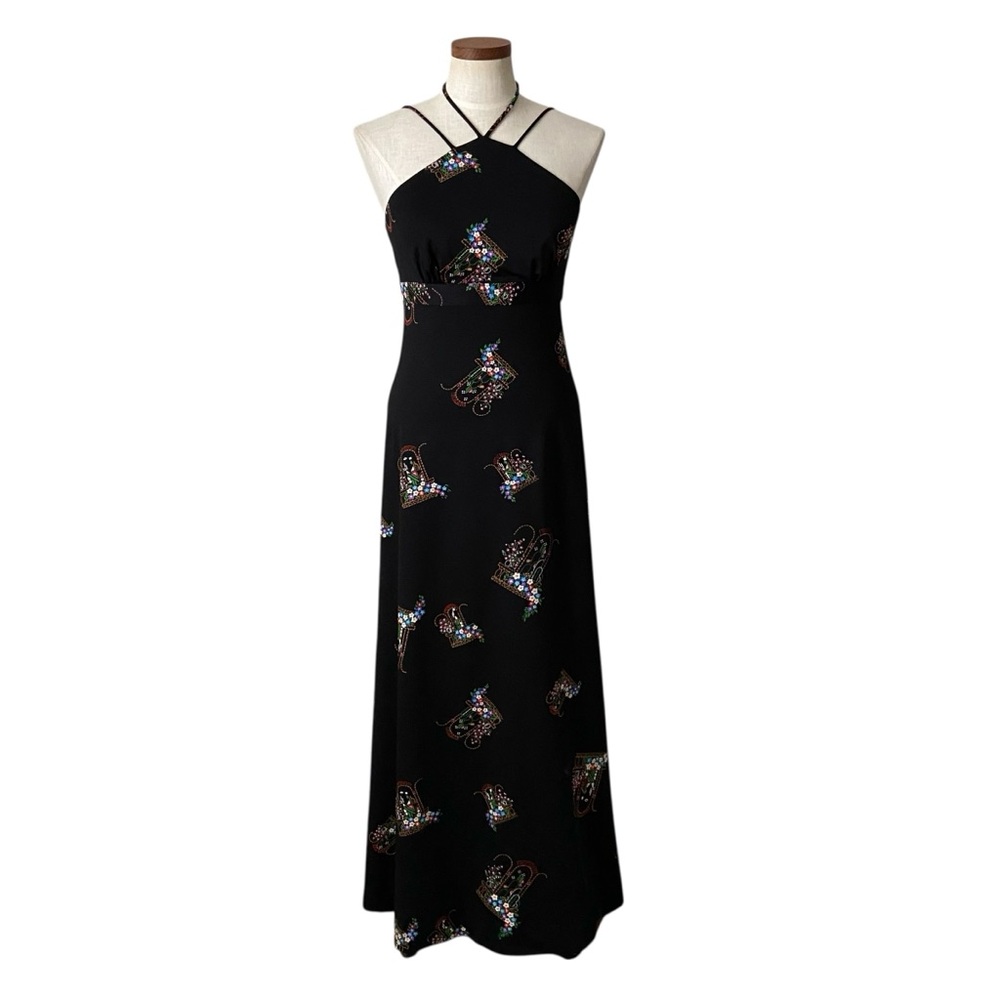 Liberty House Black Floral Halter Maxi Dress